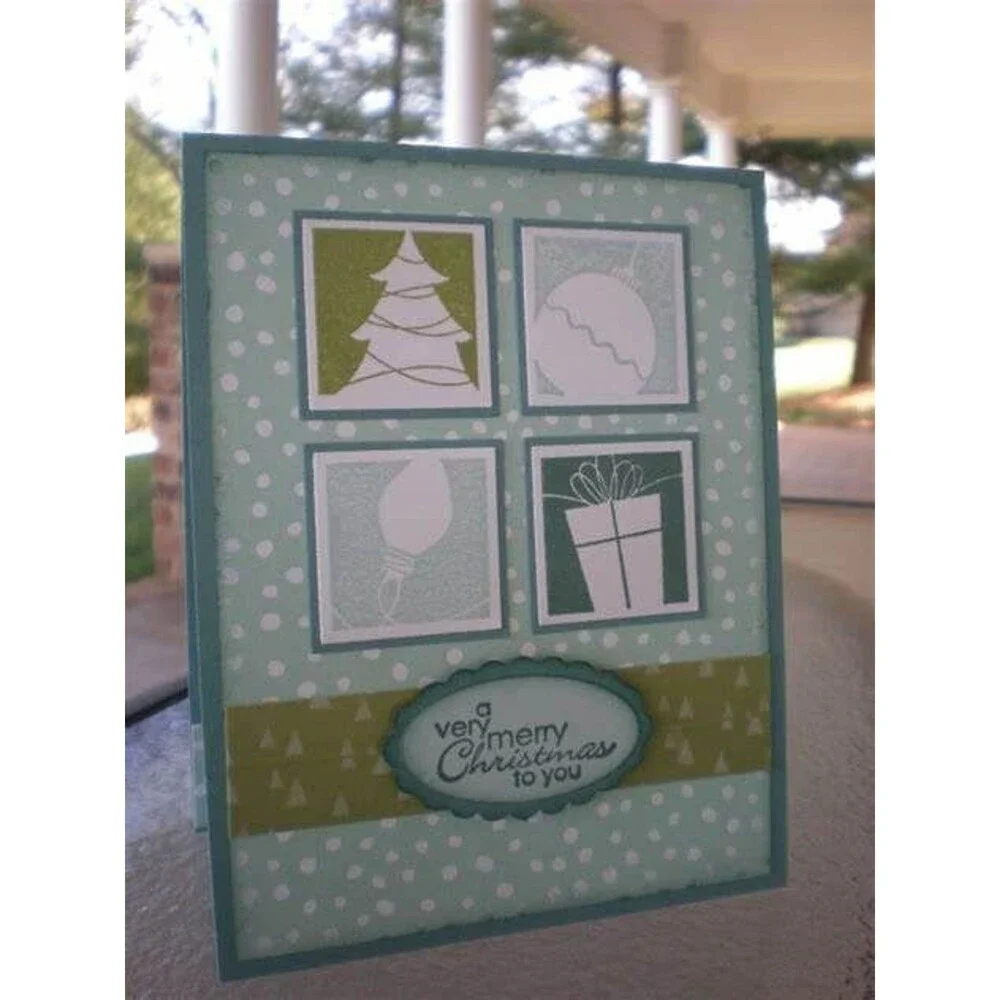 Stampin Up Holiday Blocks Retired Stamp Set Rubber Unmounted Christmas Brand New